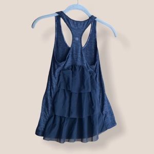 Lululemon Ruffle Back Grey Purple Tank